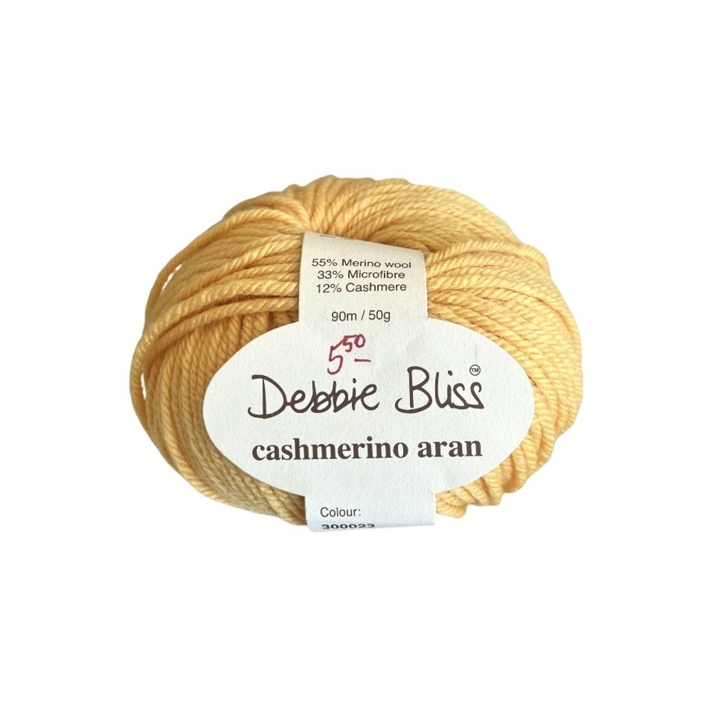 Debbie Bliss Cashmerino Aran Yellow Yarn 300023 Dyelot 101C
